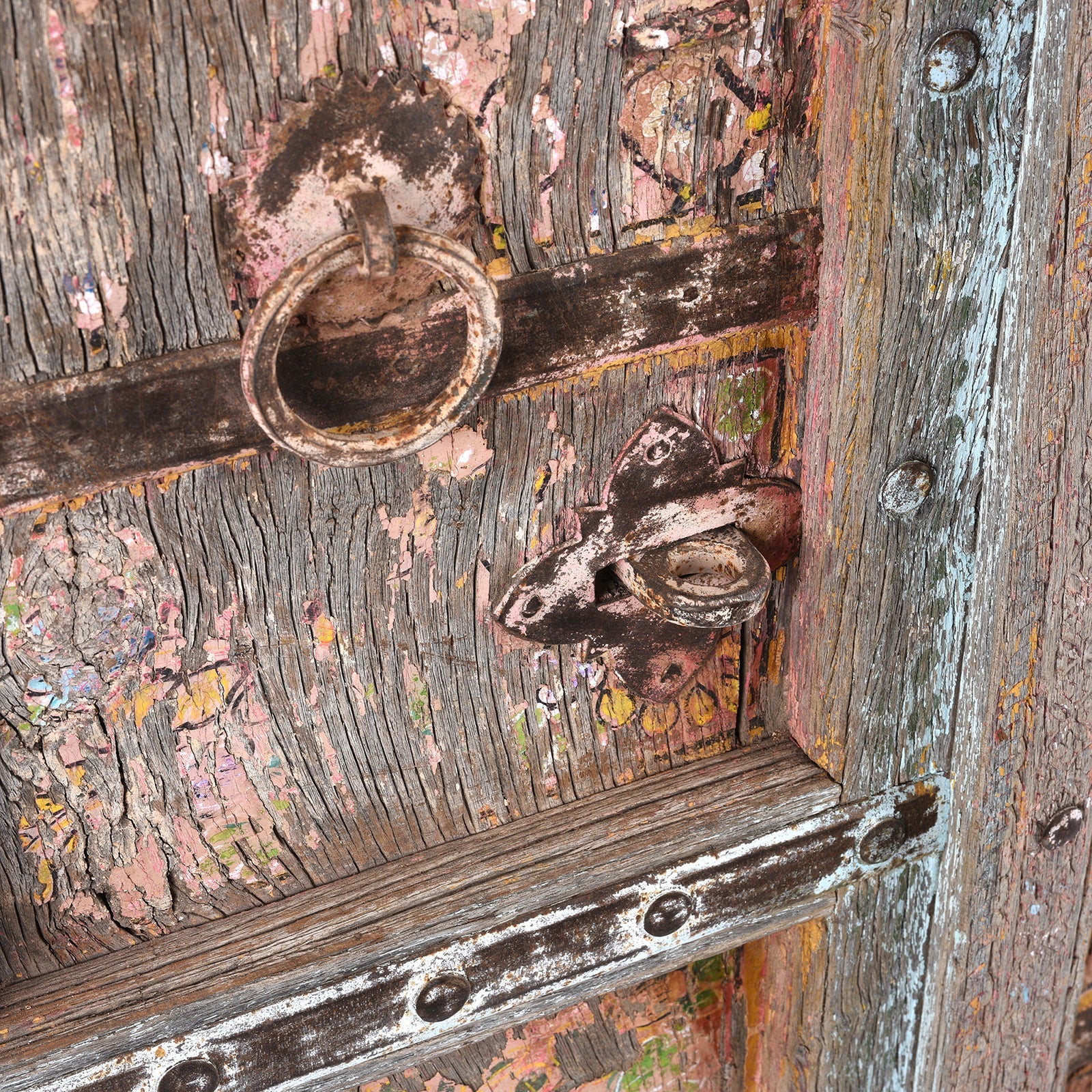 Old Indian Doors From Rajasthan With Later Paint - 19th Century