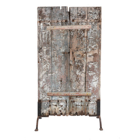 Blue Painted Teak Door From Kutch - 19th Century