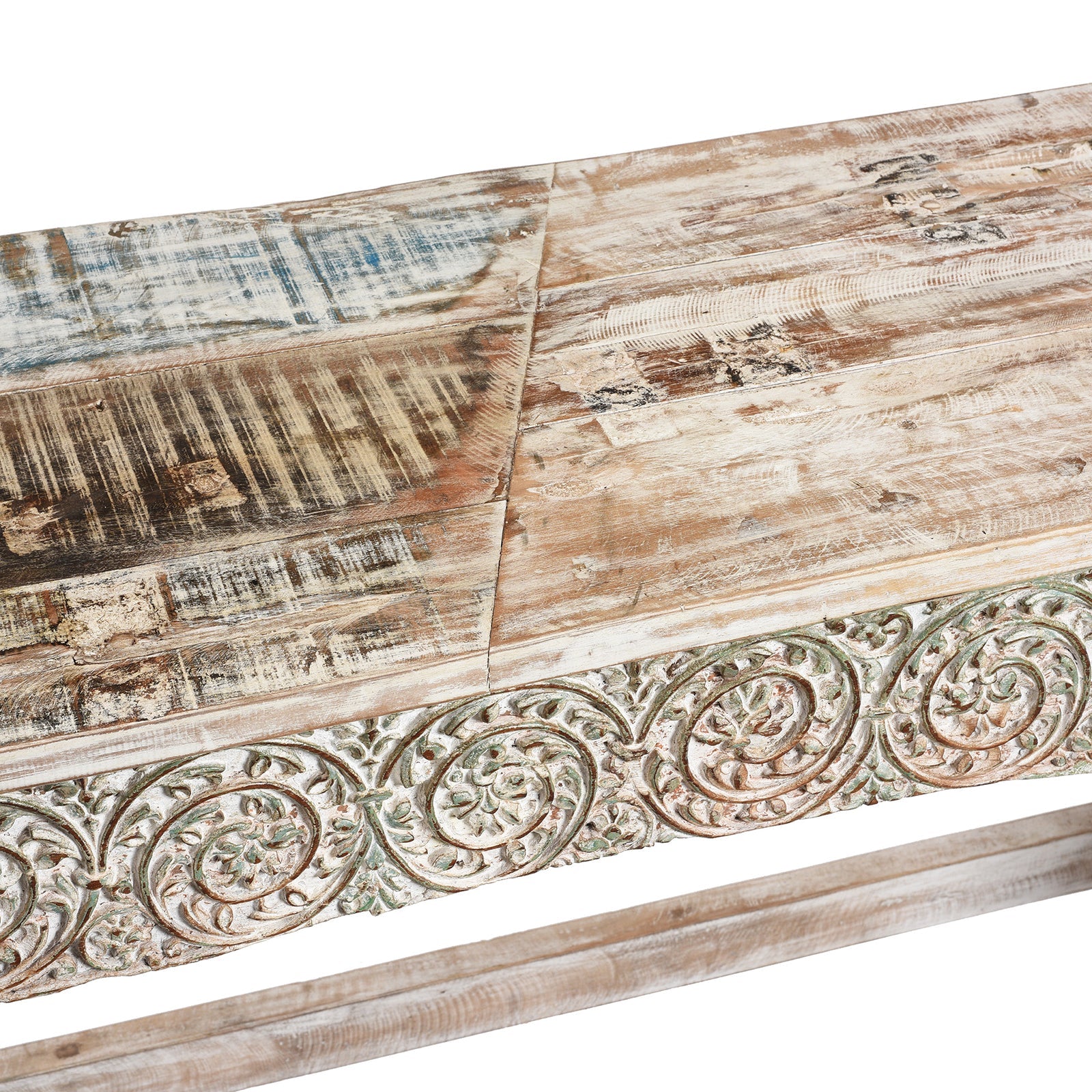 White Painted Reclaimed Teak Console Table