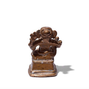 Brass Miniature Votive Statue Of Ganesh - 18th Century