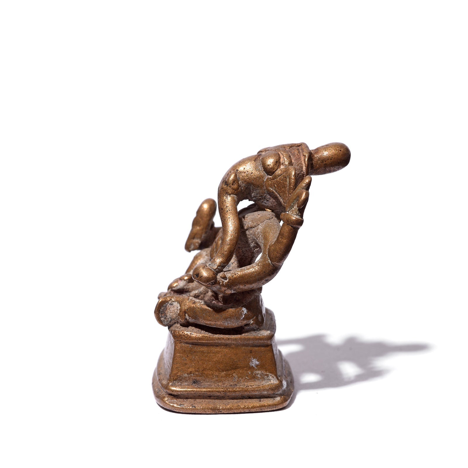 Brass Miniature Votive Statue Of Ganesh - 18th Century