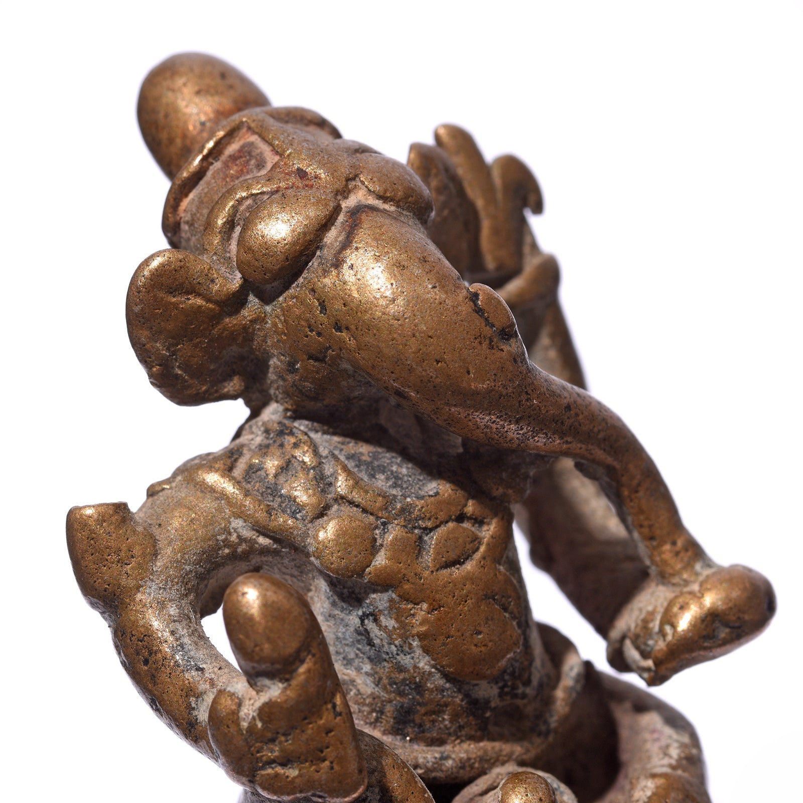 Brass Miniature Votive Statue Of Ganesh - 18th Century