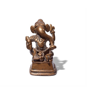 Brass Miniature Votive Statue Of Ganesh - 18th Century