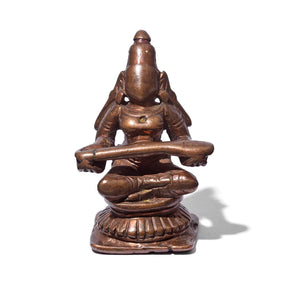 Brass Miniature Votive Statue Of Annapurna - Early 19th Century