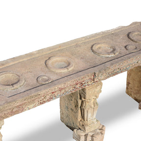 Carved Stone Indian Water Pot Stand (Parinda) From Gujarat - 19thC