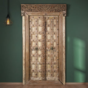 Carved Teak Door & Frame From Kutch - 19th Century