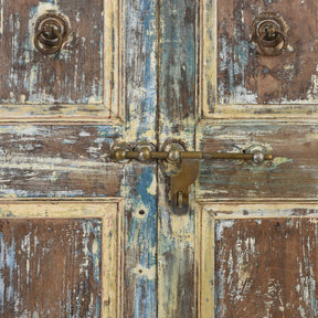 Painted Indian Door From Gujarat - 19th Century