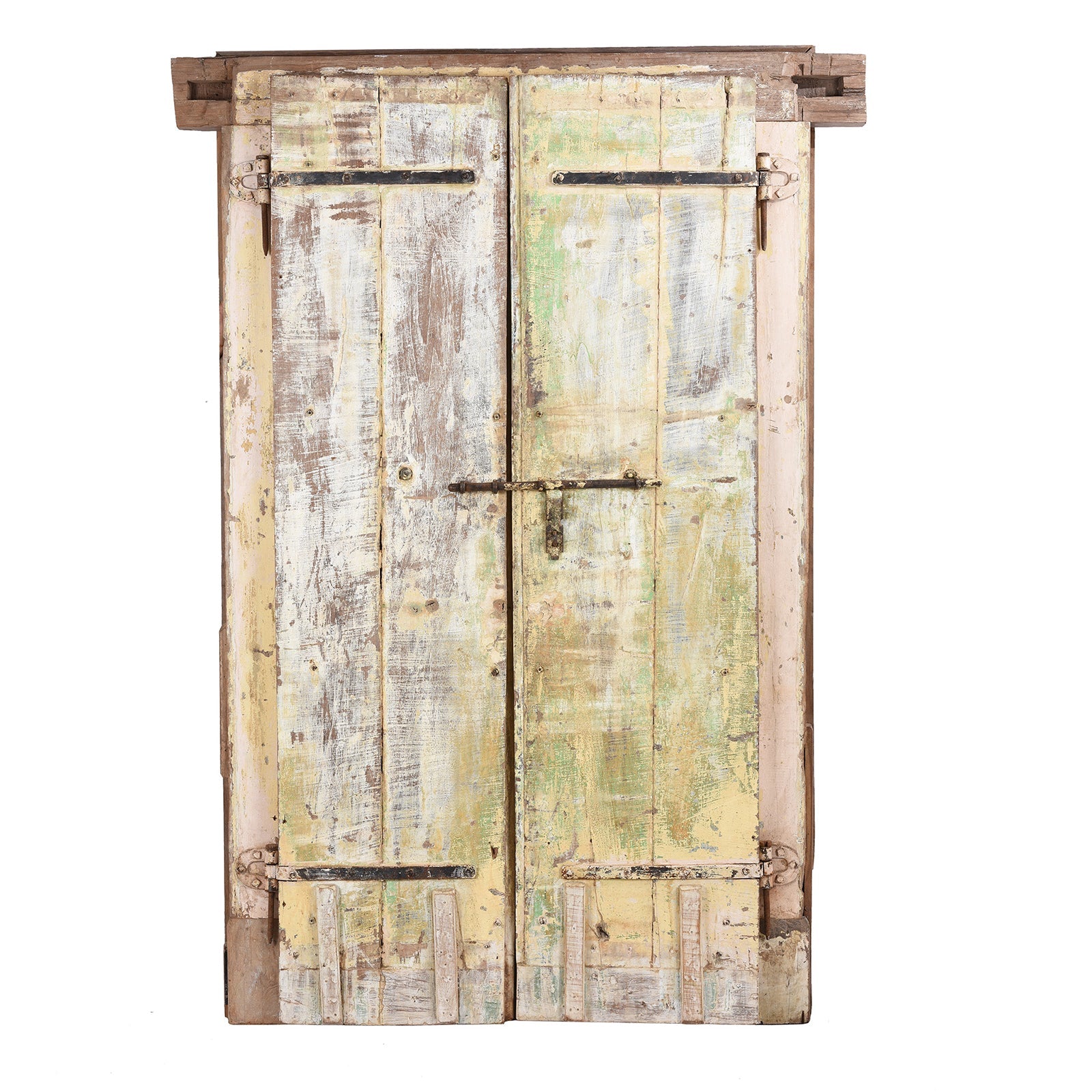 Painted Indian Door From Gujarat - 19th Century