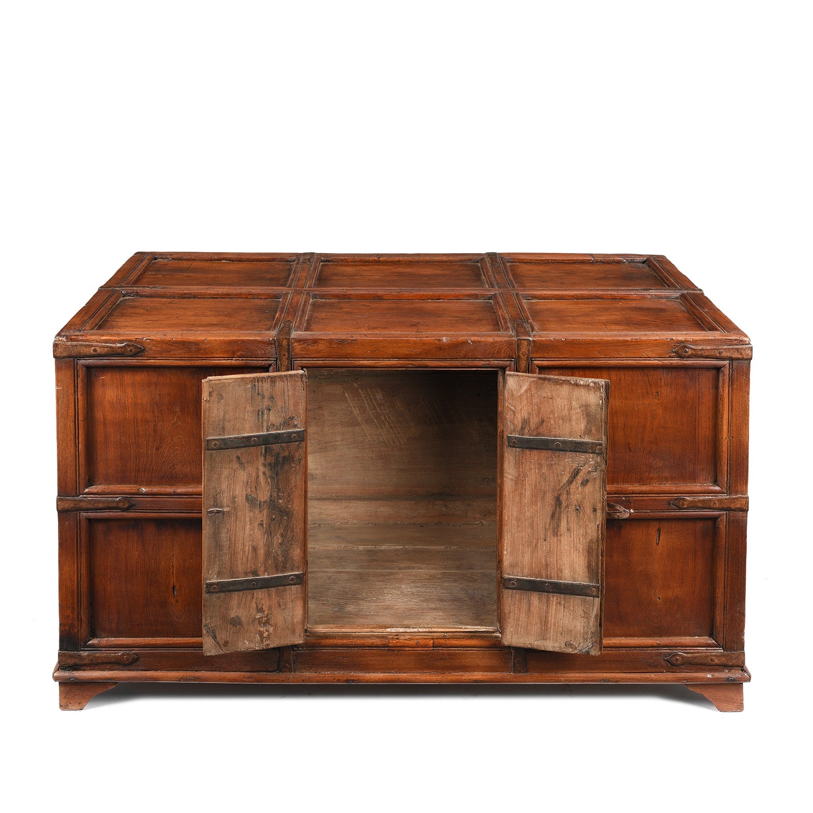 Iron Bound Teak Stick Chest From Kutch - 19th Century