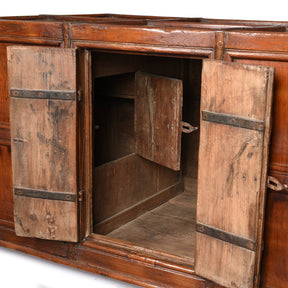Iron Bound Teak Stick Chest From Kutch - 19th Century