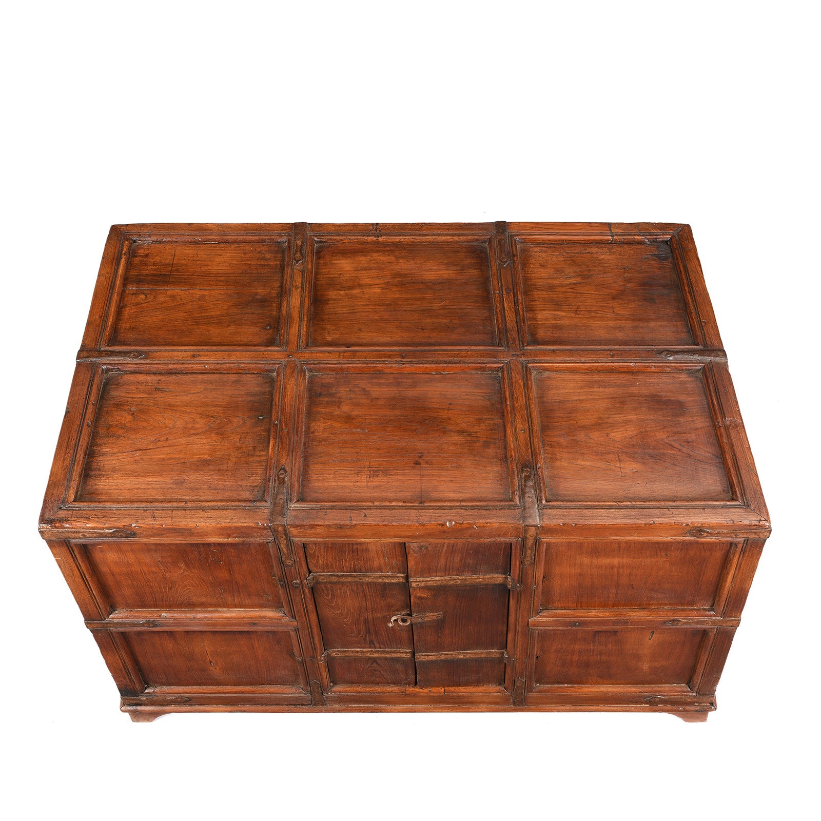 Iron Bound Teak Stick Chest From Kutch - 19th Century