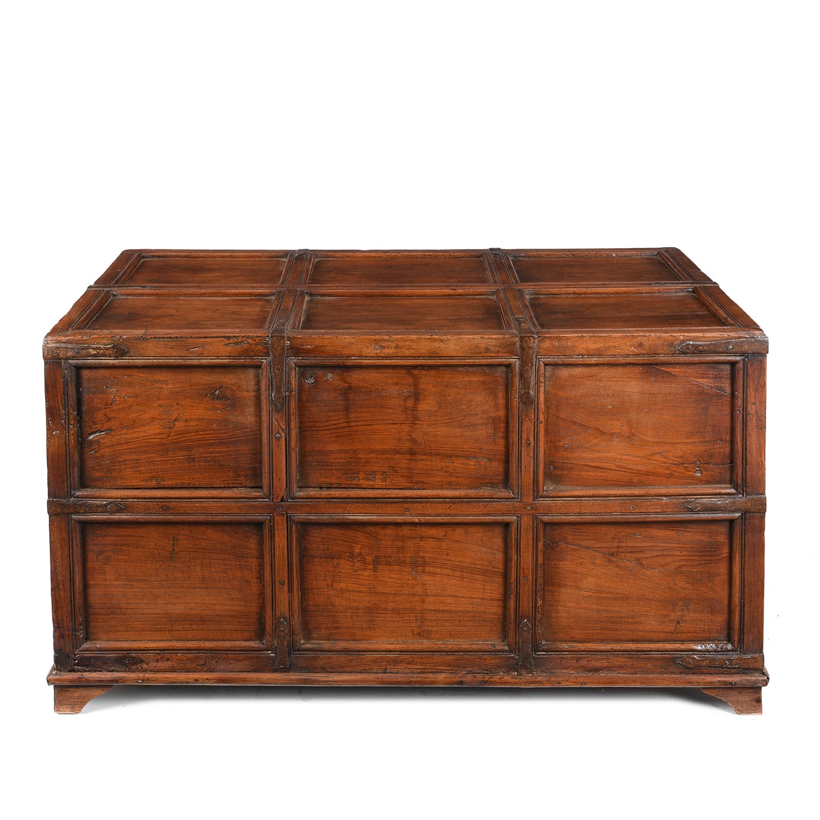 Iron Bound Teak Stick Chest From Kutch - 19th Century