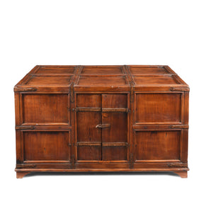 Iron Bound Teak Stick Chest From Kutch - 19th Century