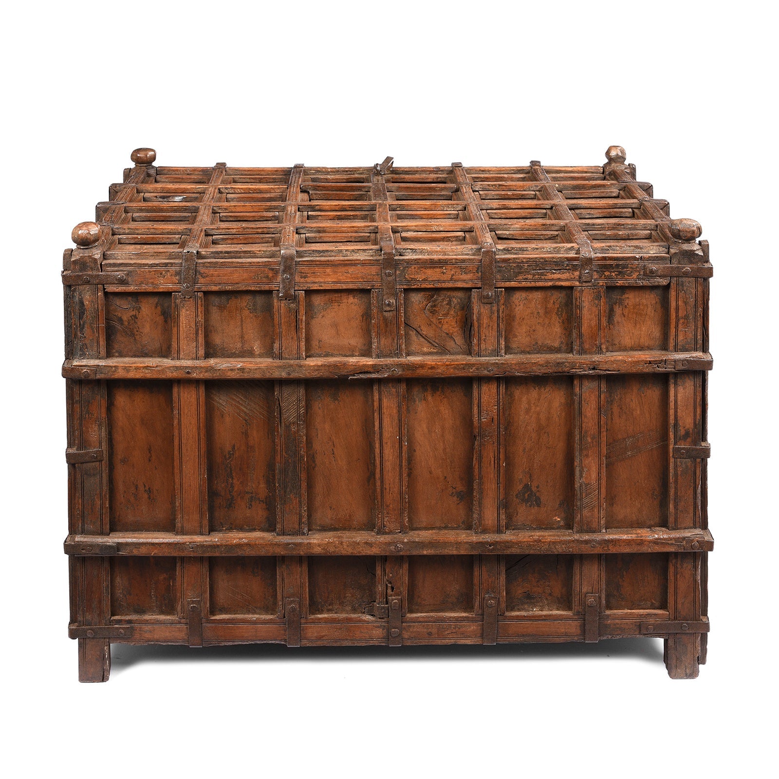 Brass Bound Teak Indian 'Pithara' Chest From Saurashtra - 18th Century