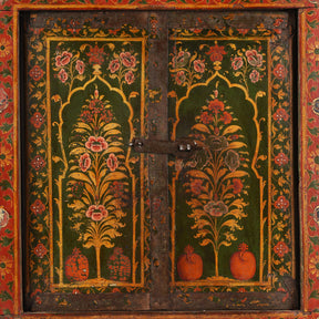 Tree Of Life Painted Window Shutter From Bikaner - 18th Century