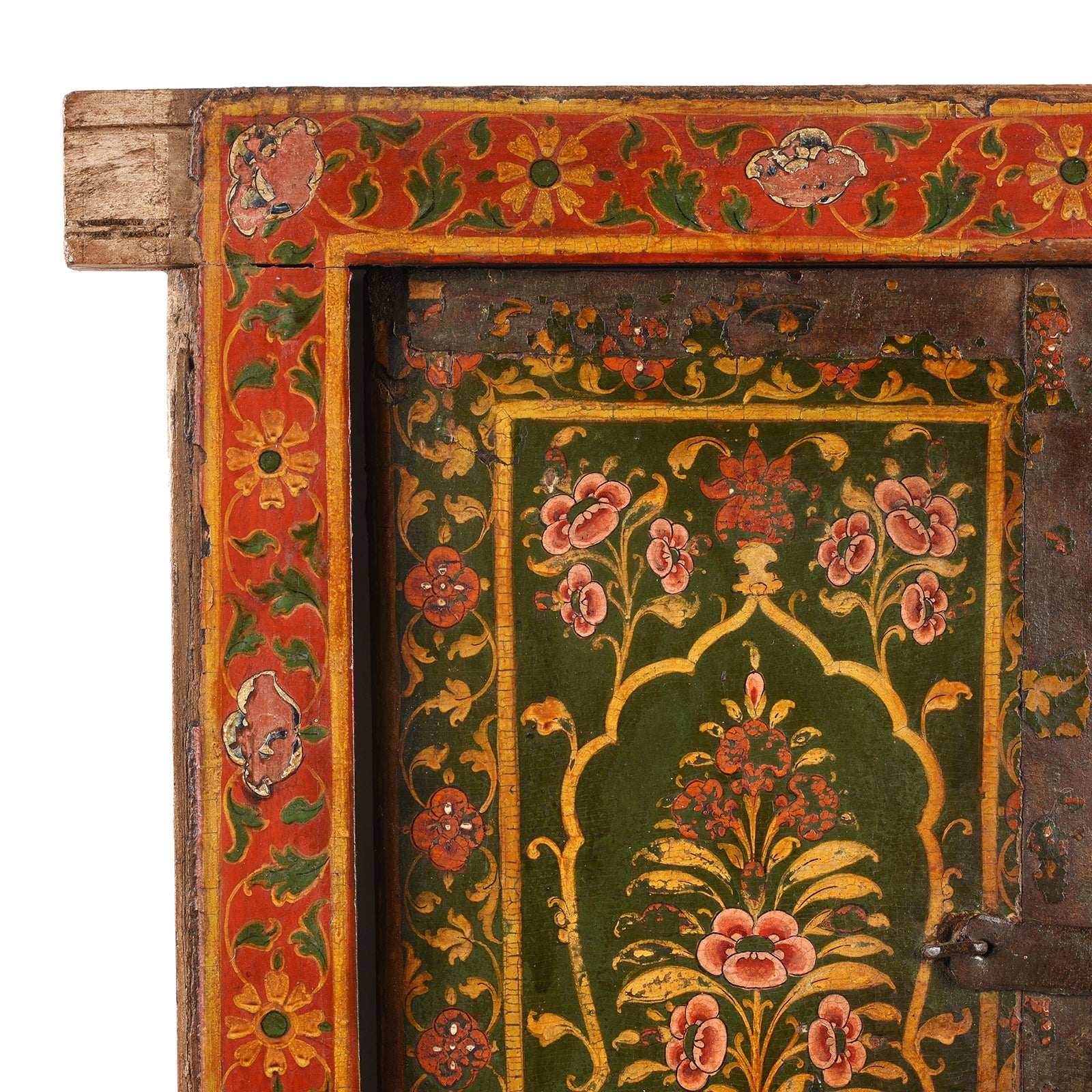 Tree Of Life Painted Window Shutter From Bikaner - 18th Century