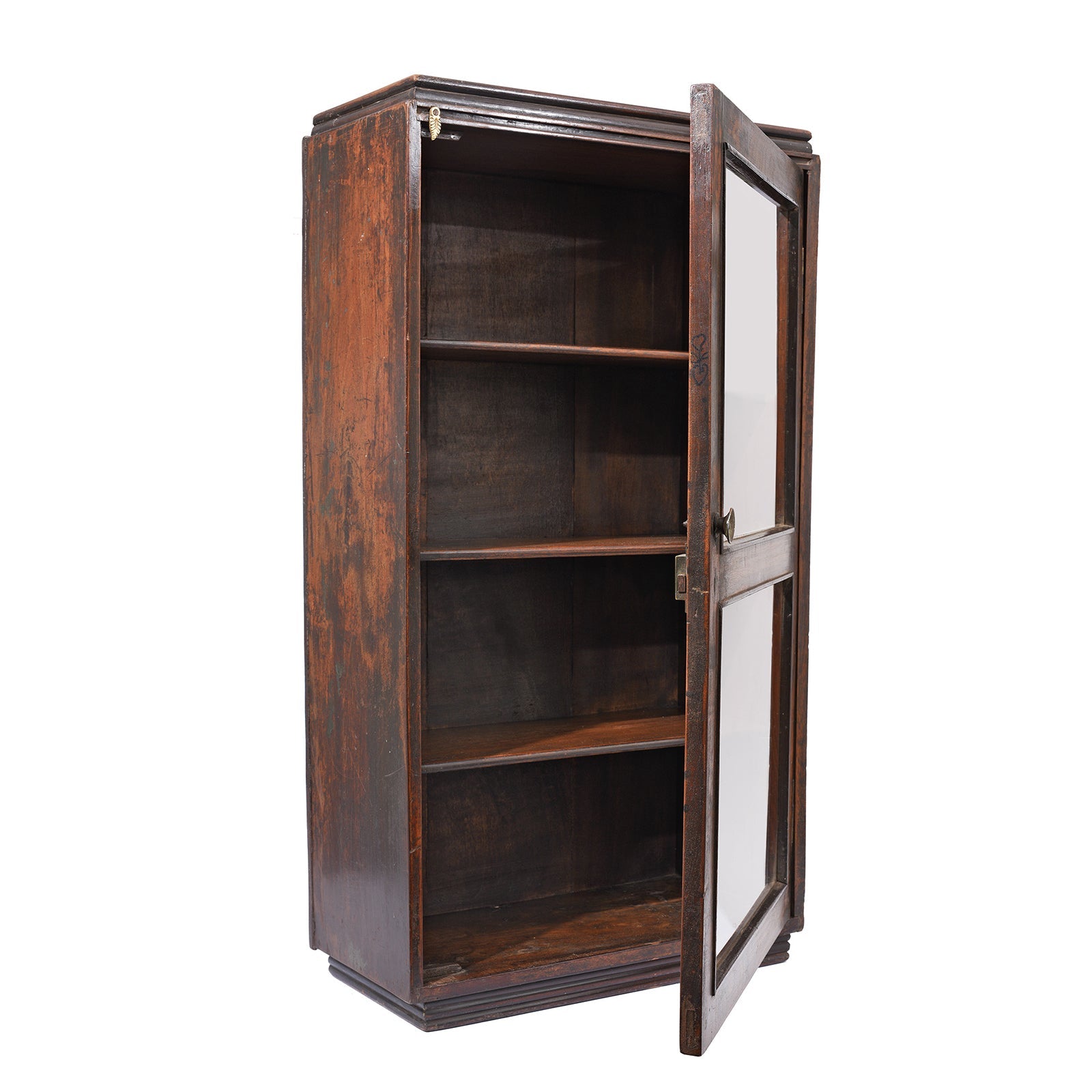 Glazed Teak Wall Cabinet From Gujarat - Ca 1930