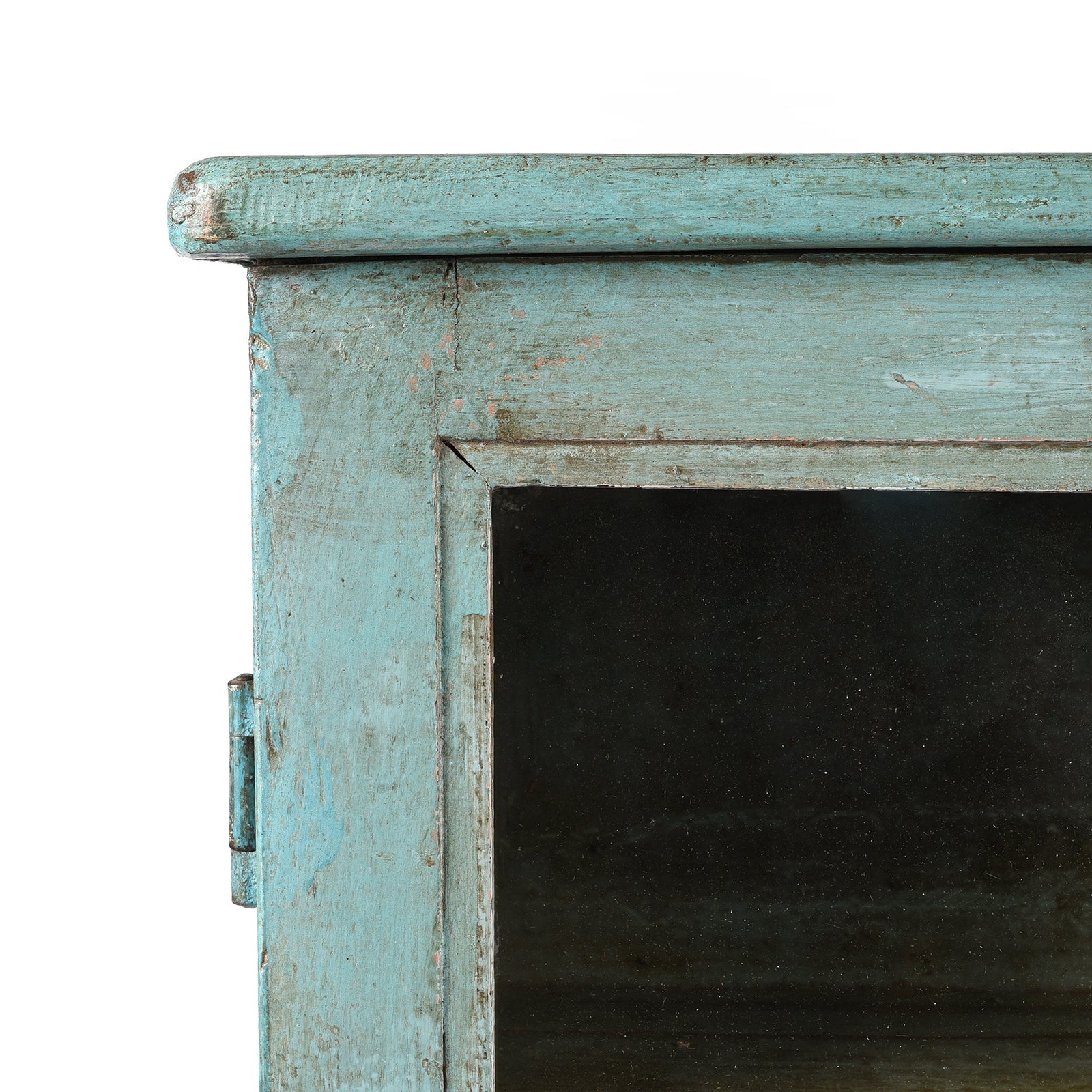 Painted Teak Glazed Wall Cabinet From India - Ca 1930