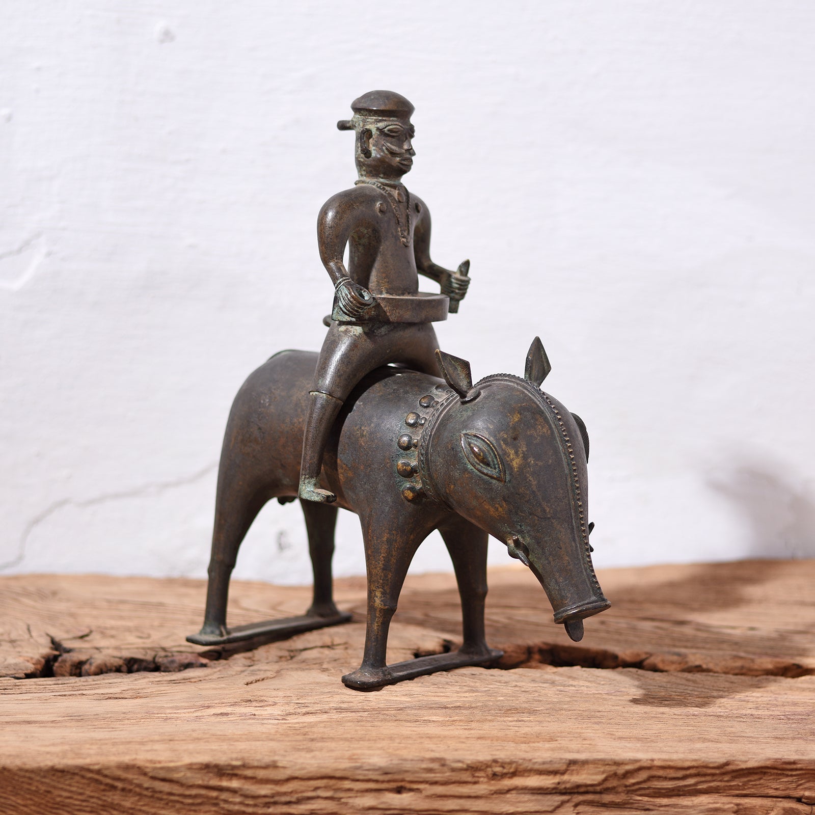 Bronze Bhuta Panjurli Riding A Wild Boar - 18th Century