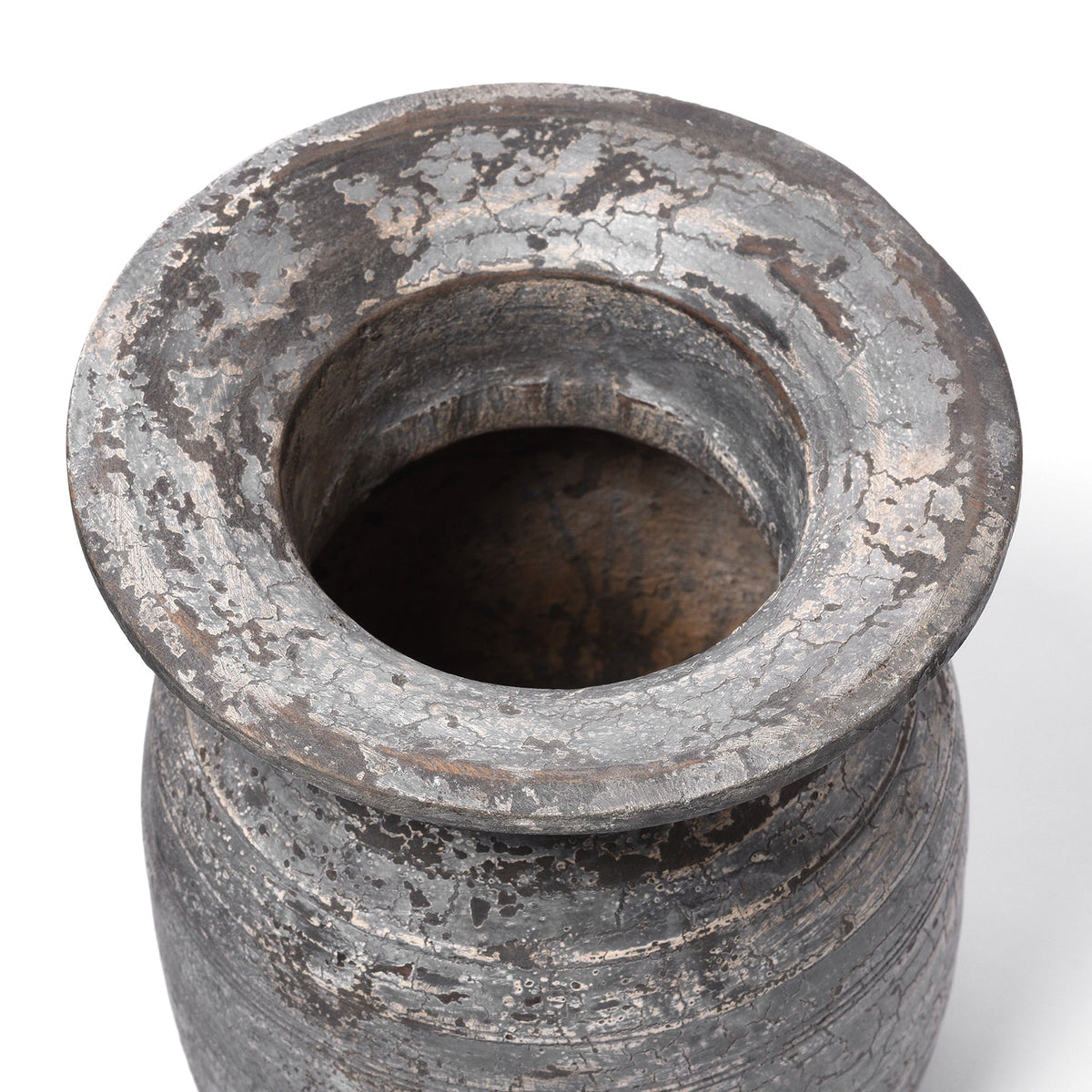 Vintage Indian Neem Wood Pot From Kullu - 1950's