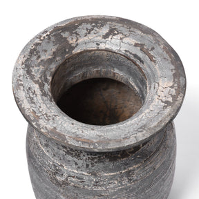 Vintage Indian Neem Wood Pot From Kullu - 1950's