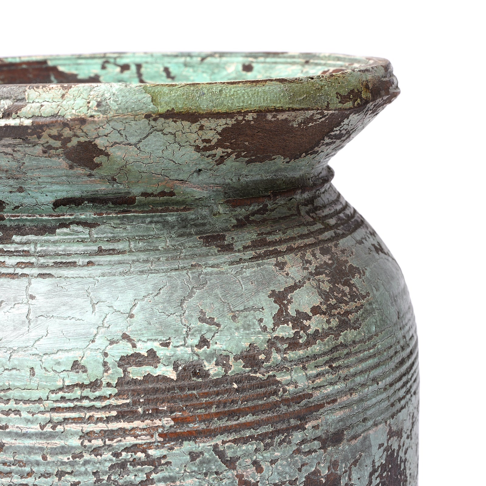 Vintage Indian Neem Wood Pot From Kulu - 1950's