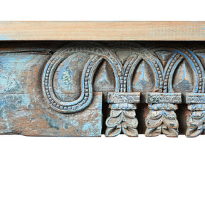 Blue Painted Console Table Made from Reclaimed Teak