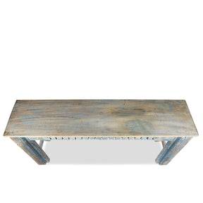 Blue Painted Console Table Made from Reclaimed Teak