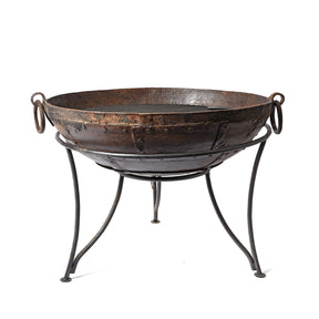 Old 1920's Kadai - Indian Fire Bowl From Rajasthan - 84cm