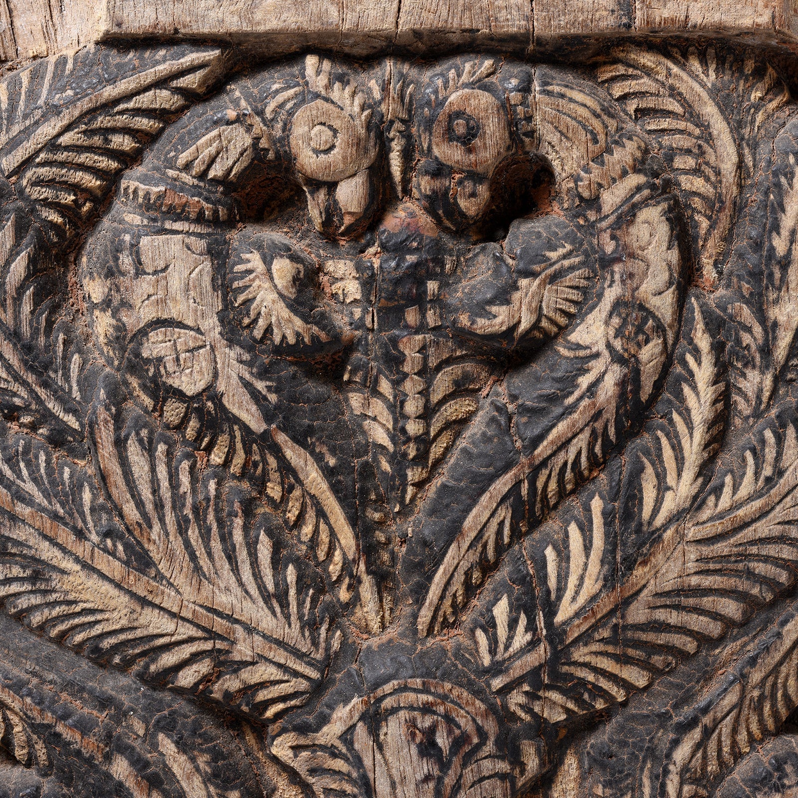 Carved Indian Peacock Panel From A Ratha Yatra Chariot - 19thC
