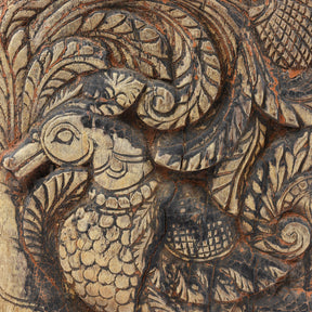 Carved Indian Peacock Panel From A Ratha Yatra Chariot - 19thC