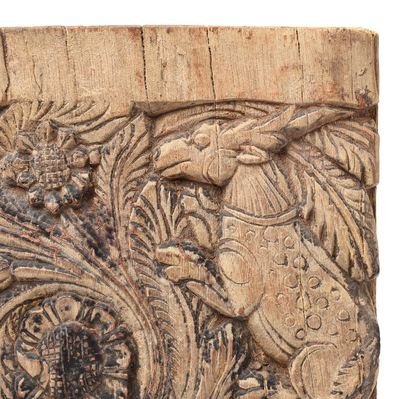 Carved Antelope & Squirrel Panel From A Ratha Yatra Chariot - 19thC