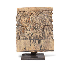 Carved Peacock Panel From A Ratha Yatra Chariot - 19thC