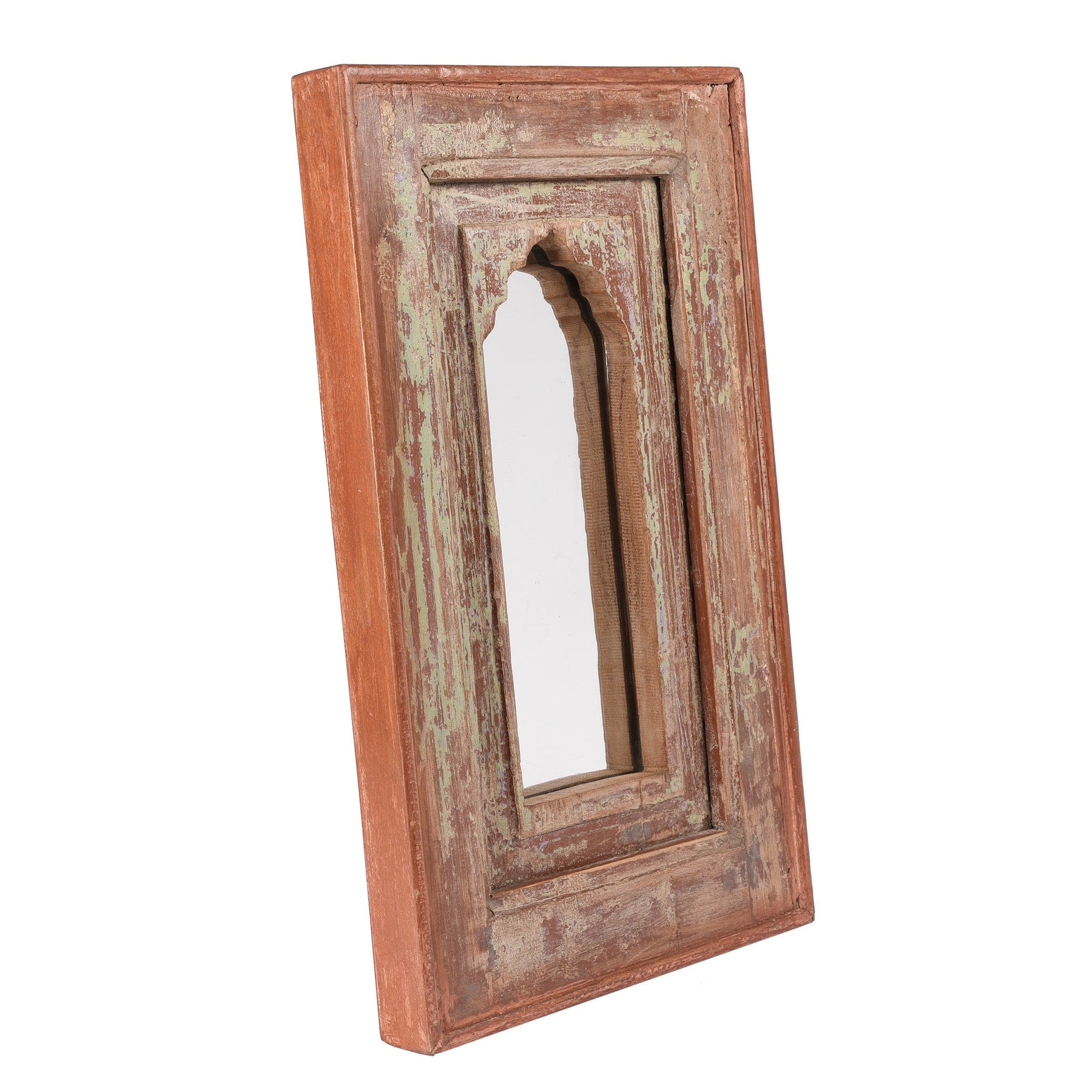 Indian Mihrab Mirror Made From Old Teak (36 x 56cm)