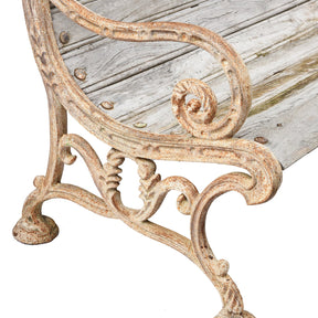 Cast Iron And Slatted Teak Bench - Ca 1900