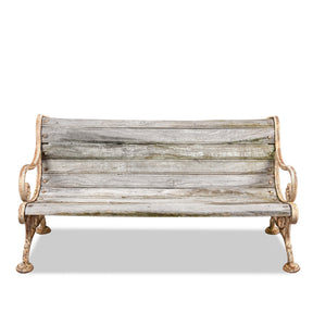 Cast Iron And Slatted Teak Bench - Ca 1900