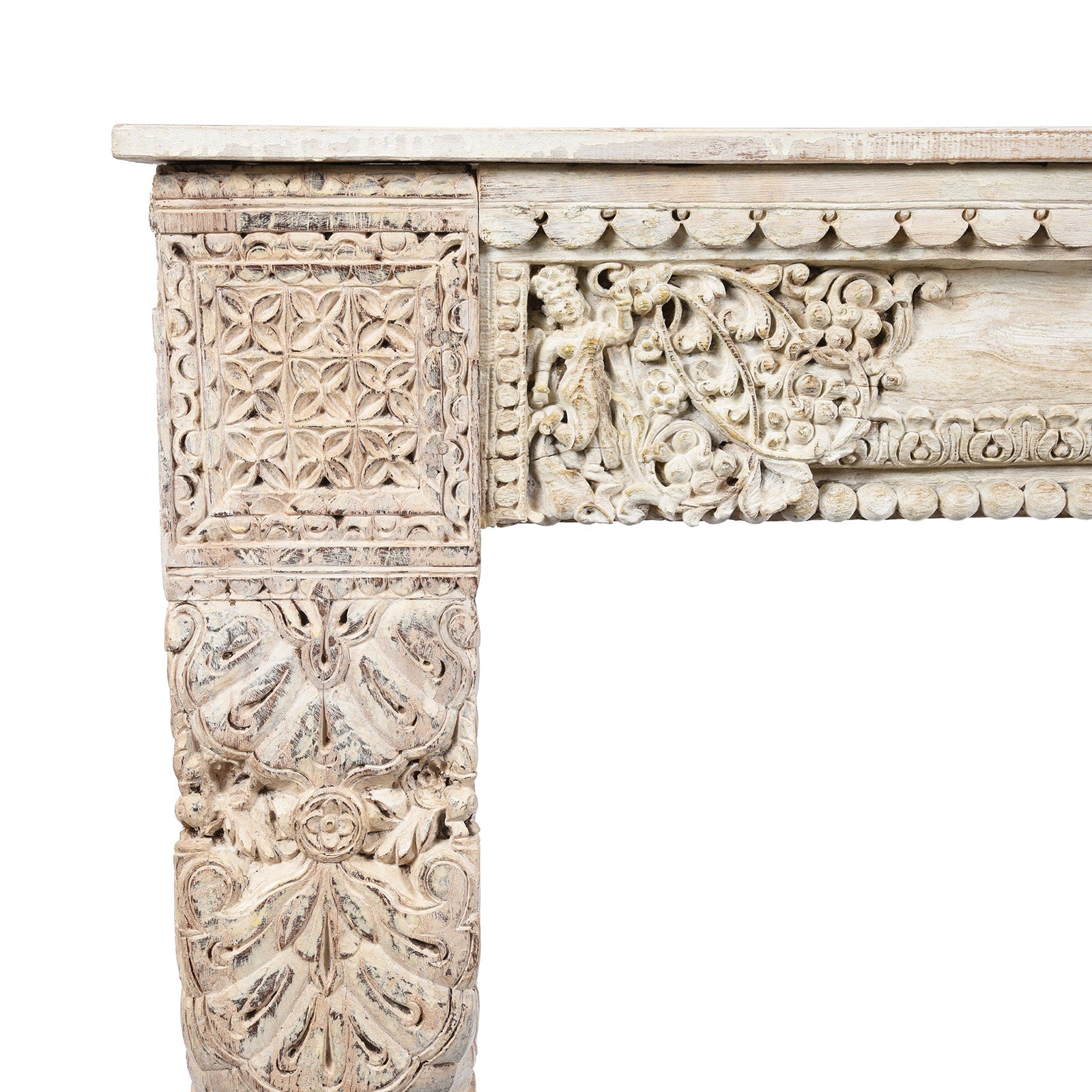 White Painted Console Table Made From Reclaimed Teak