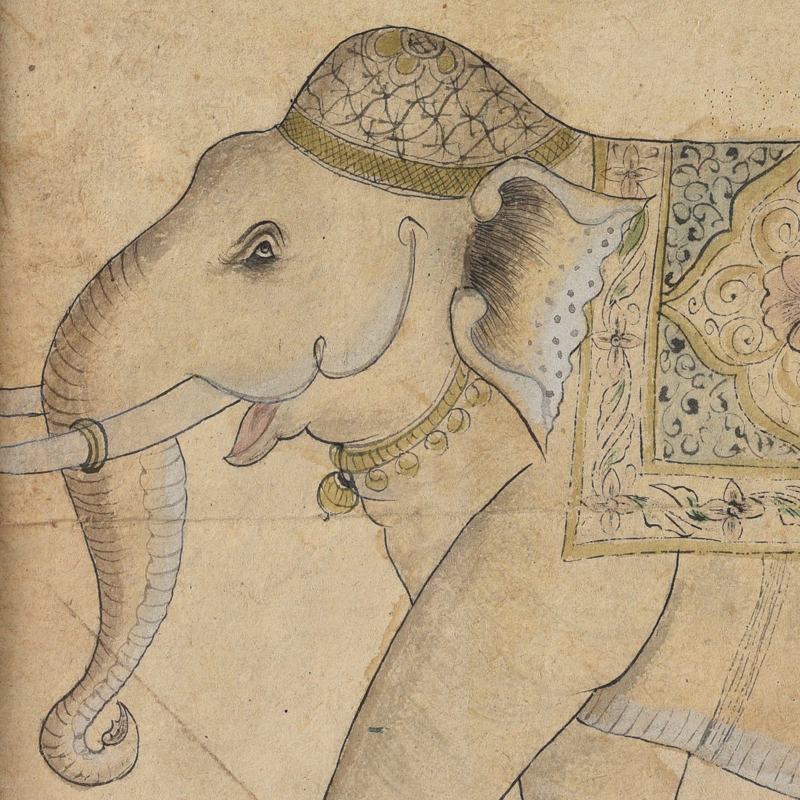 Framed Rajasthani Portrait of an Elephant - 19th Century
