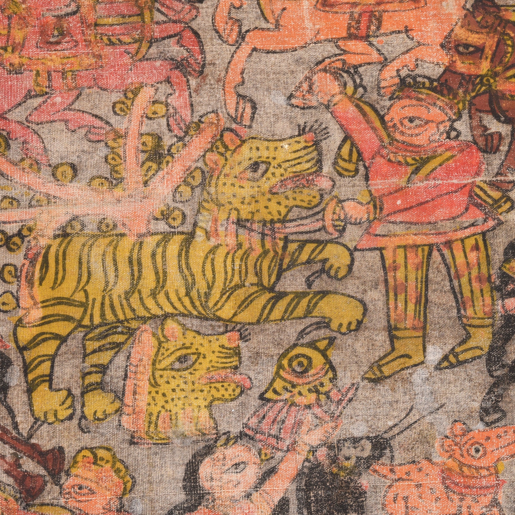 A Pabuji Ki Phad Painting On Cotton - Late 19th Century