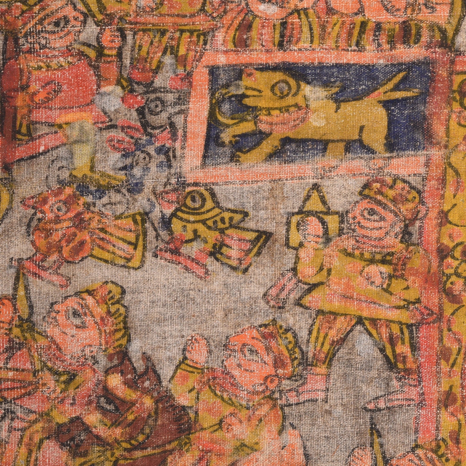 A Pabuji Ki Phad Painting On Cotton - Late 19th Century