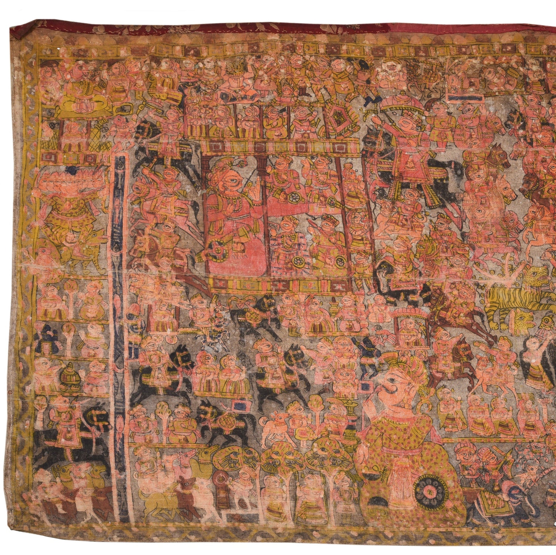 A Pabuji Ki Phad Painting On Cotton - Late 19th Century