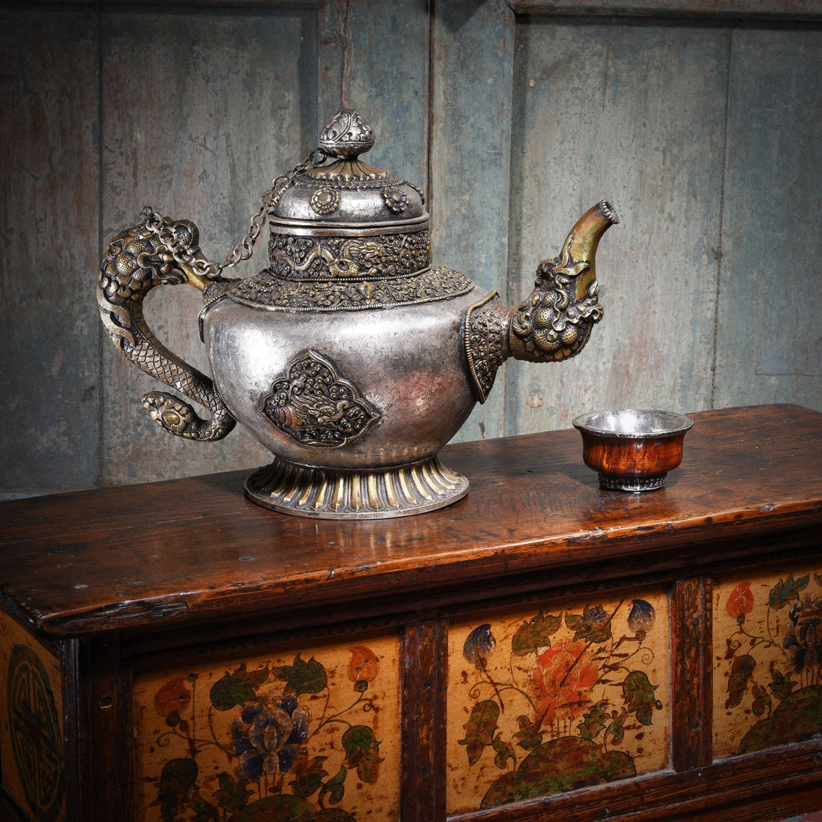 Vintage Silver Plated Tibetan Teapot - 1970's