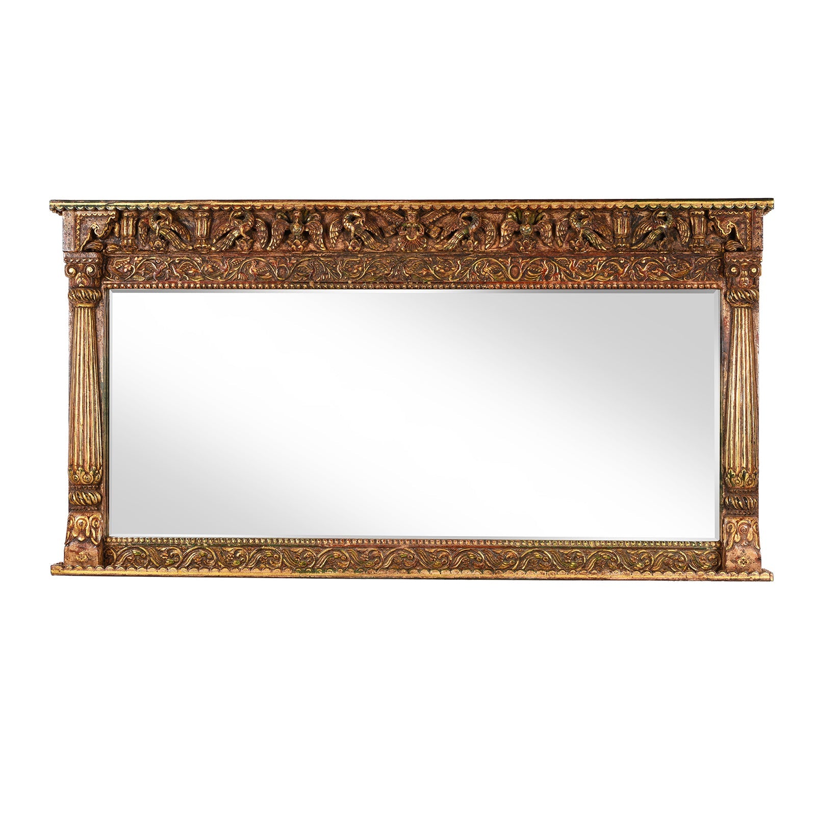 Reproduction Carved Painted Bikaner Style Mirror