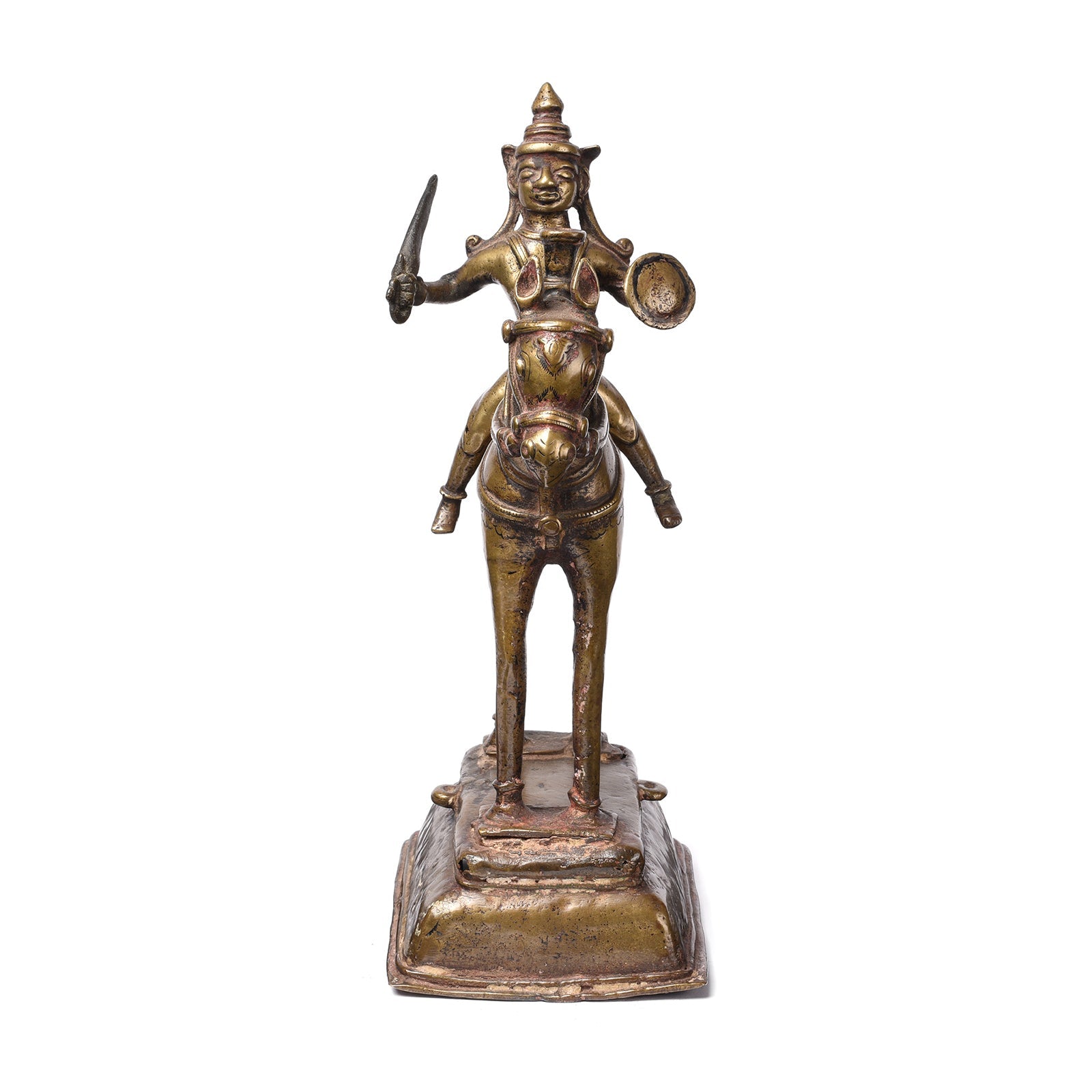 Brass Khandoba & Horse From Maharashtra - 18th Century