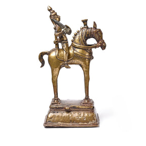 Brass Khandoba & Horse From Maharashtra - 18th Century