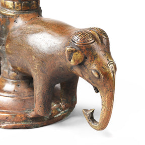 Brass Elephant Oil Lamp From Kerala - 19th Century