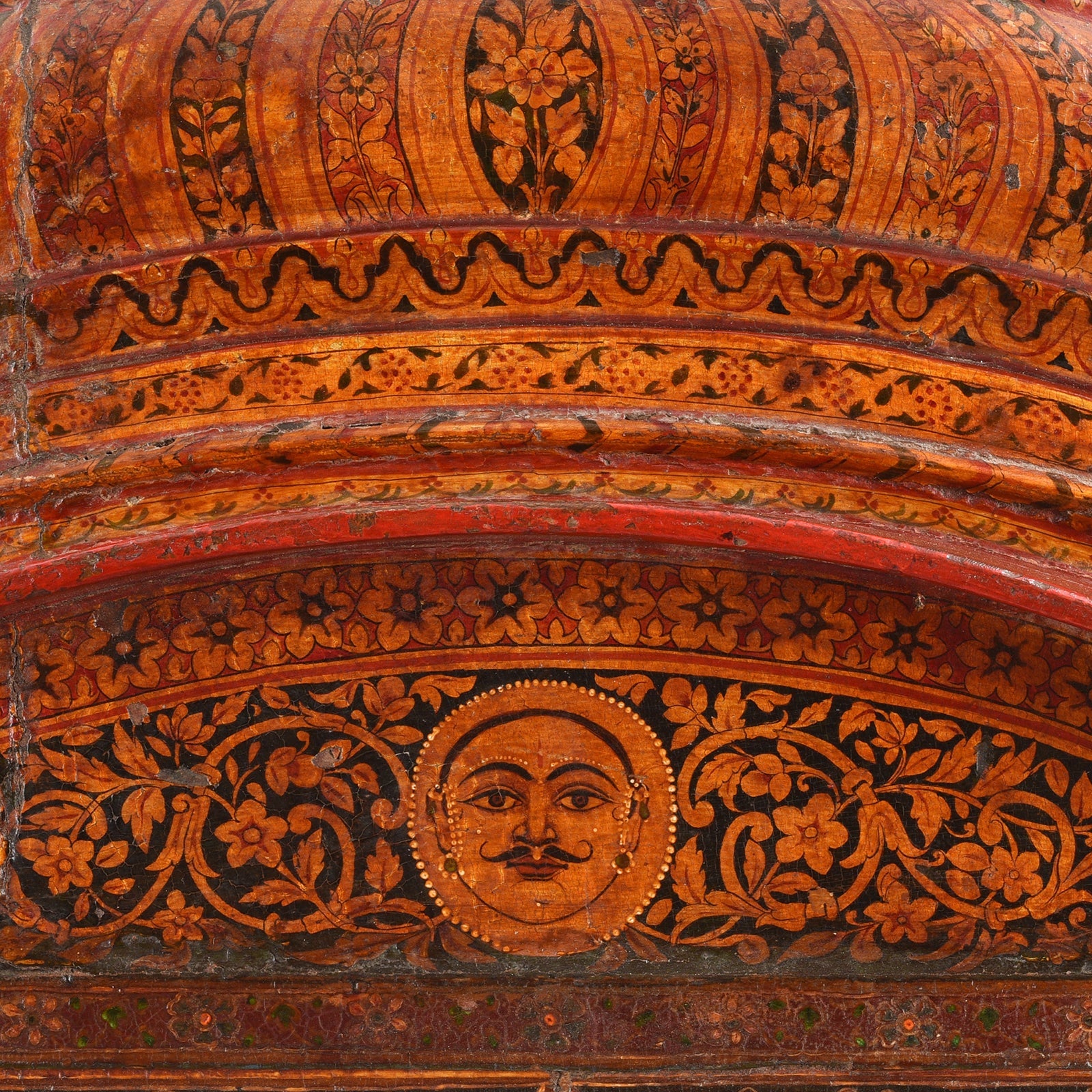 Painted Surya Wall Temple From Bikaner - 19th Century