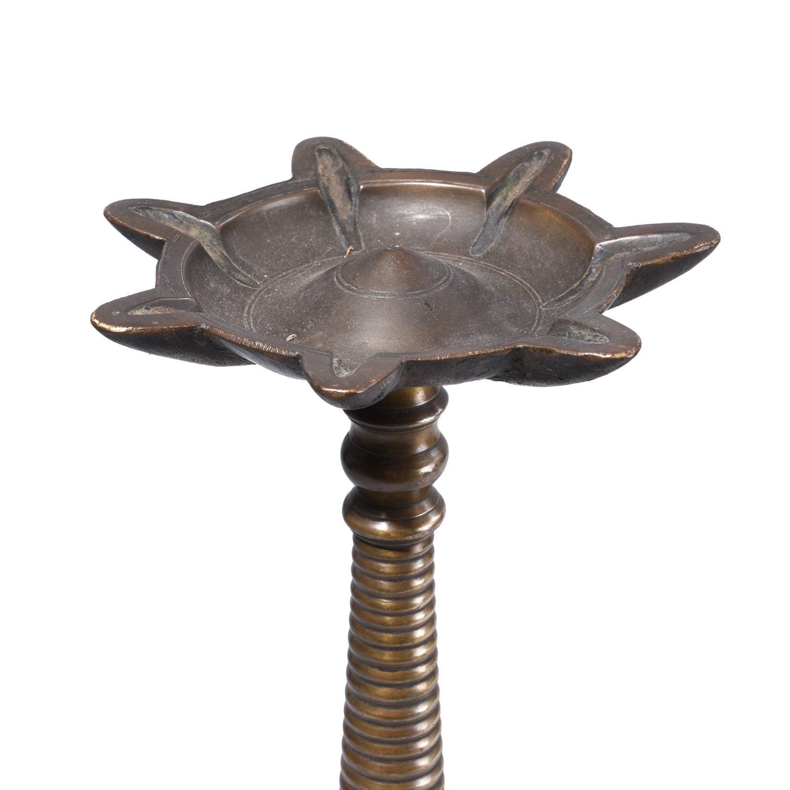 Brass Oil Lamp From The Deccan - 19th Century