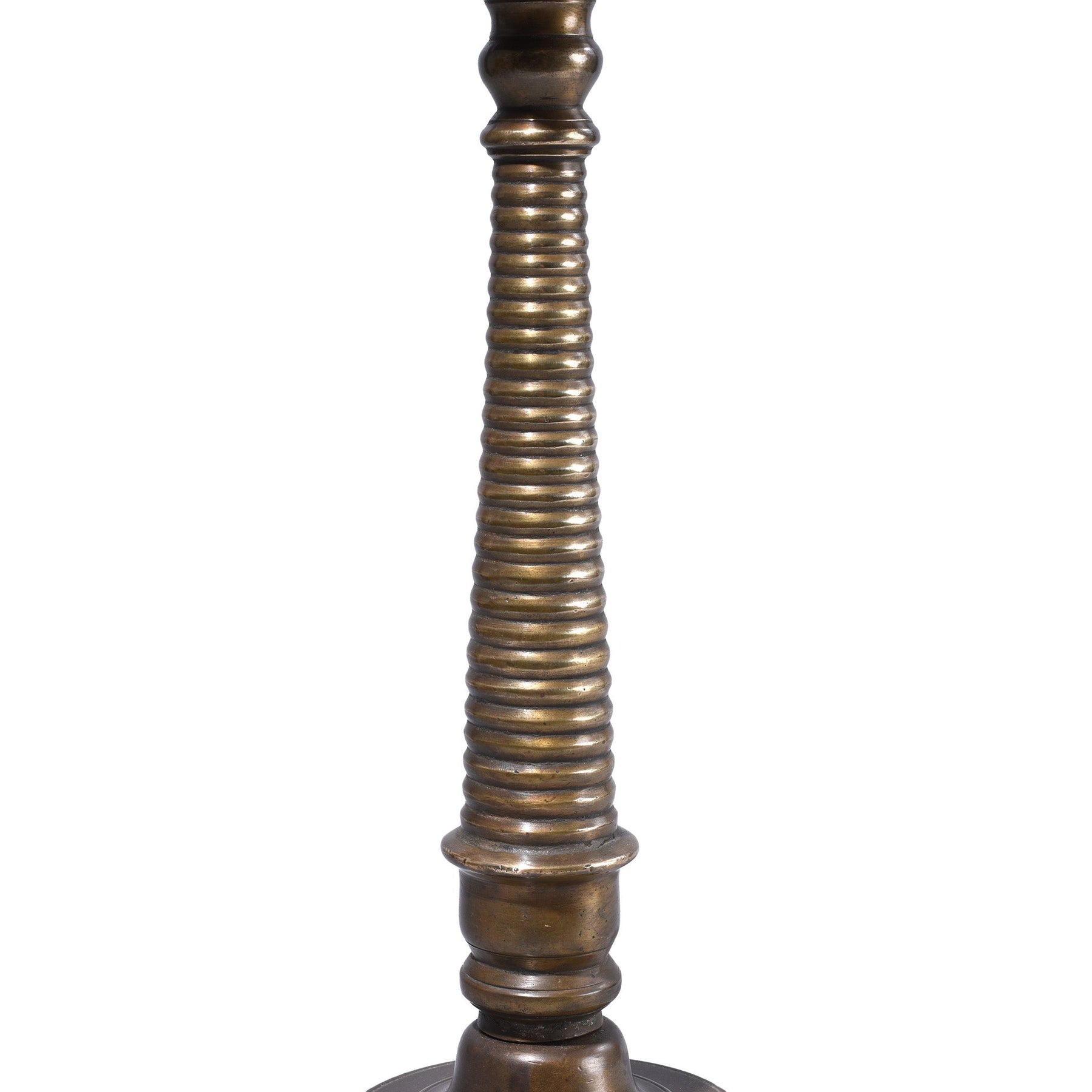 Brass Oil Lamp From The Deccan - 19th Century