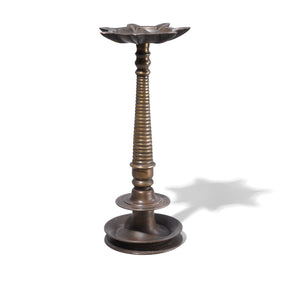 Brass Oil Lamp From The Deccan - 19th Century